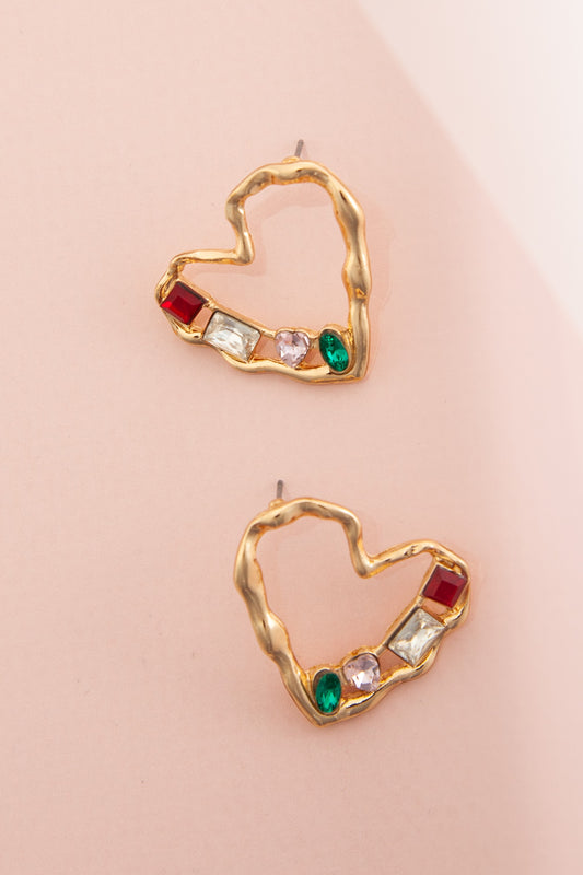 HEART RHINESTONE EARRINGS