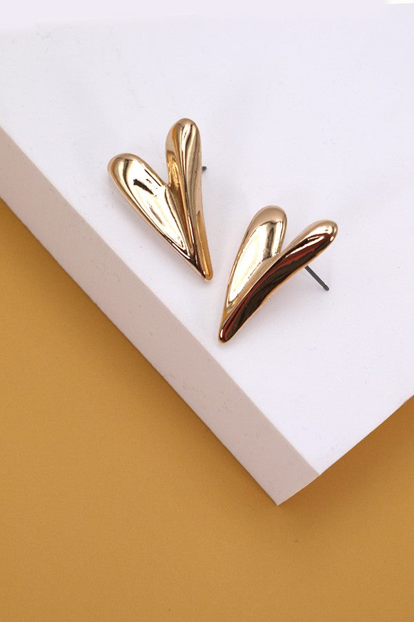 GOLD HEART EARRINGS